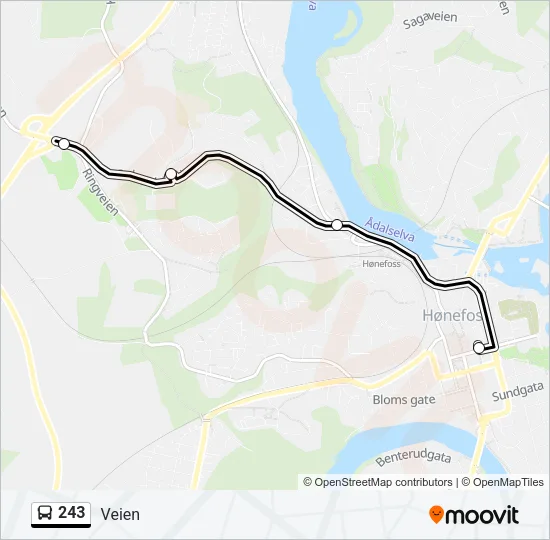 243 Bus Line Map