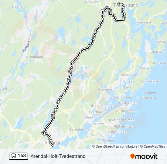 158 Bus Line Map