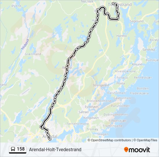 158 Bus Line Map