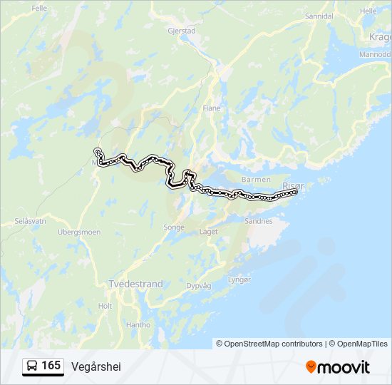 165 bus Line Map