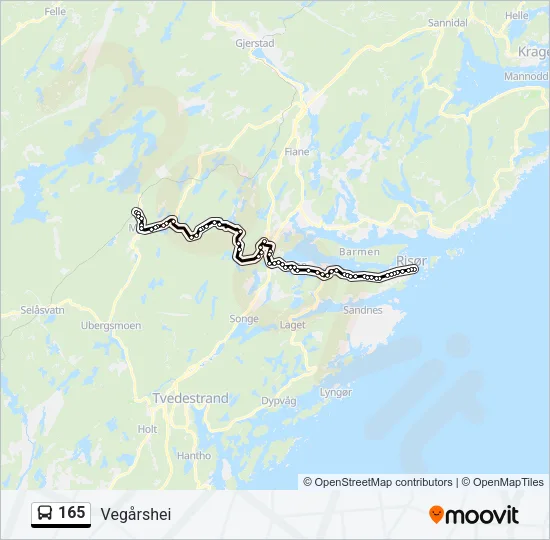 165 Bus Line Map