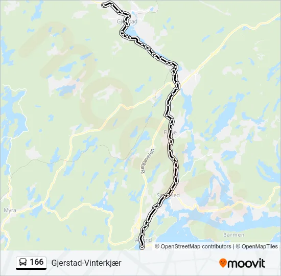 166 Bus Line Map