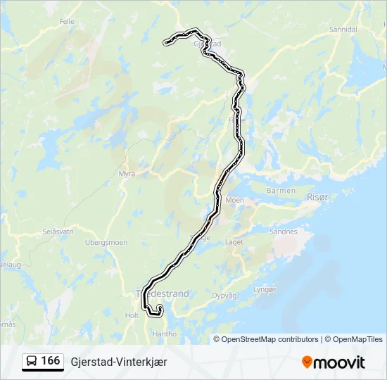 166 Bus Line Map