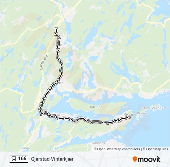166 Bus Line Map