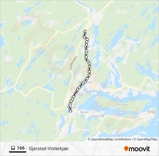 166 Bus Line Map