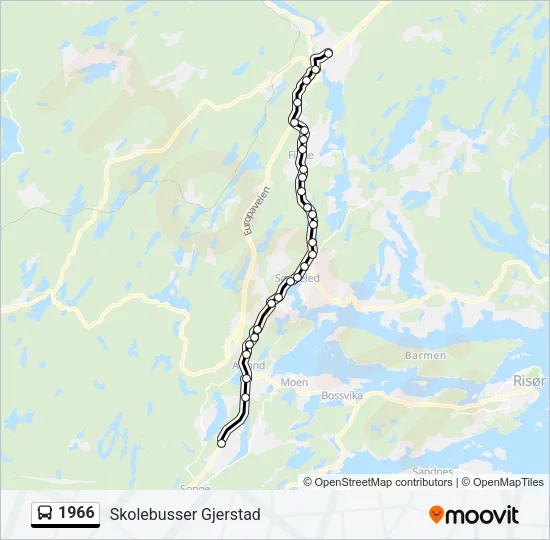 1966 Bus Line Map