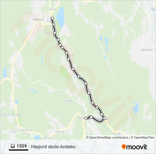 1559 Bus Line Map