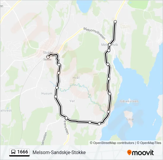 1666 Bus Line Map