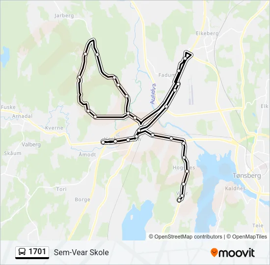 1701 Bus Line Map