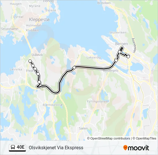 40E Bus Line Map