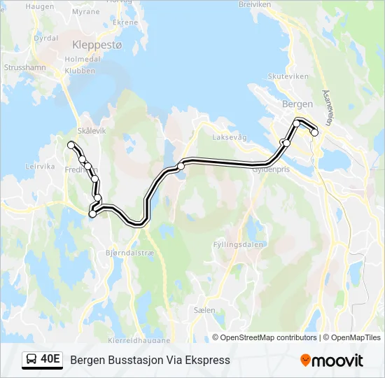 40E Bus Line Map