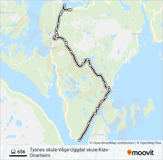 656 Bus Line Map