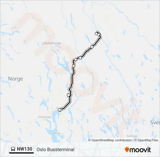 NW130 Bus Line Map