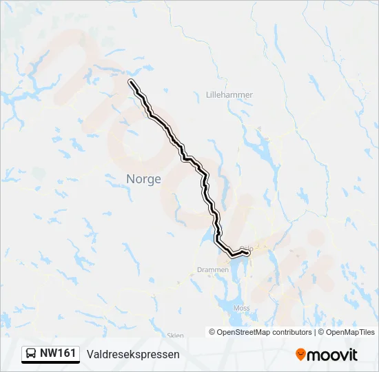 NW161 Bus Line Map