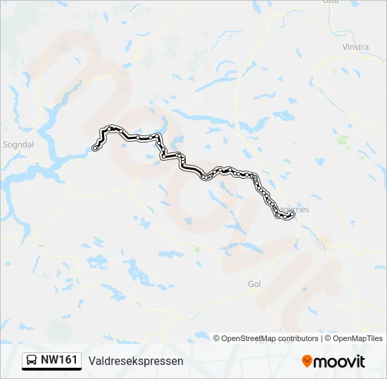 NW161 Bus Line Map