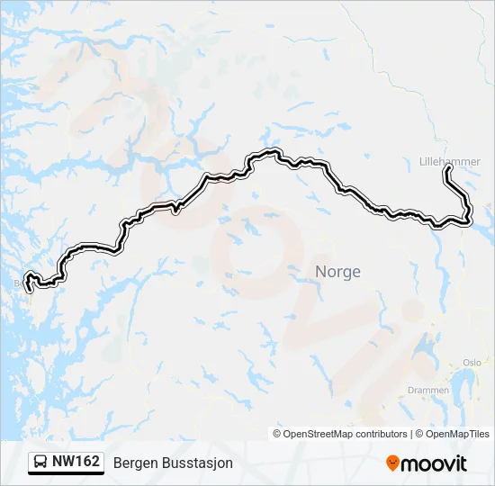 NW162 Bus Line Map