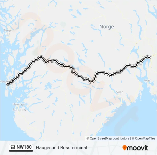 NW180 Bus Line Map