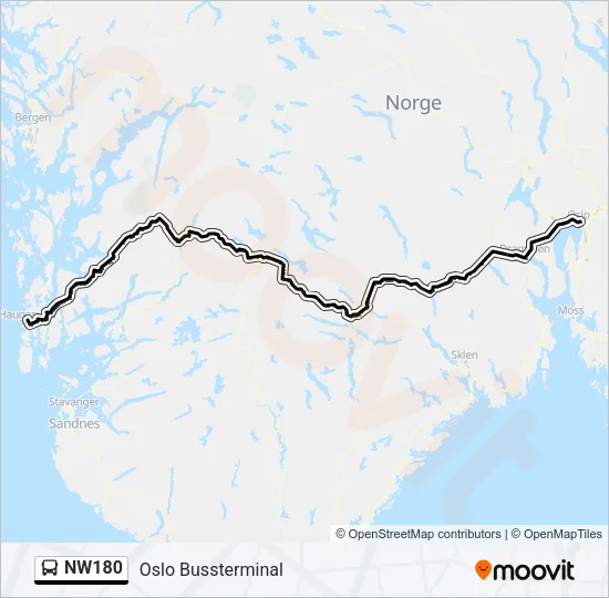 NW180 Bus Line Map