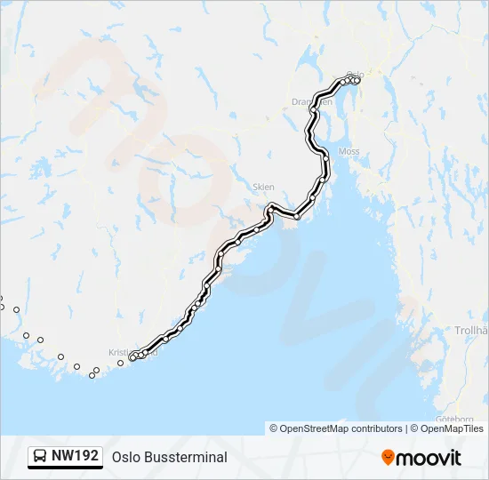 NW192 Bus Line Map