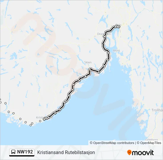 NW192 Bus Line Map
