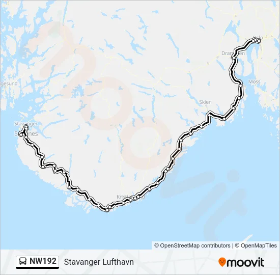 NW192 Bus Line Map