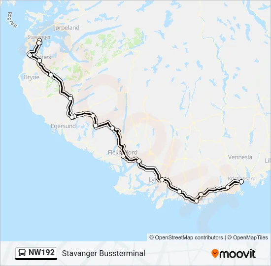 NW192 Bus Line Map