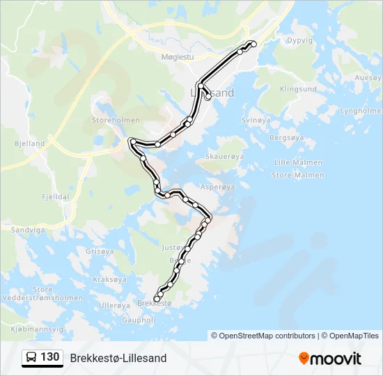 130 Bus Line Map