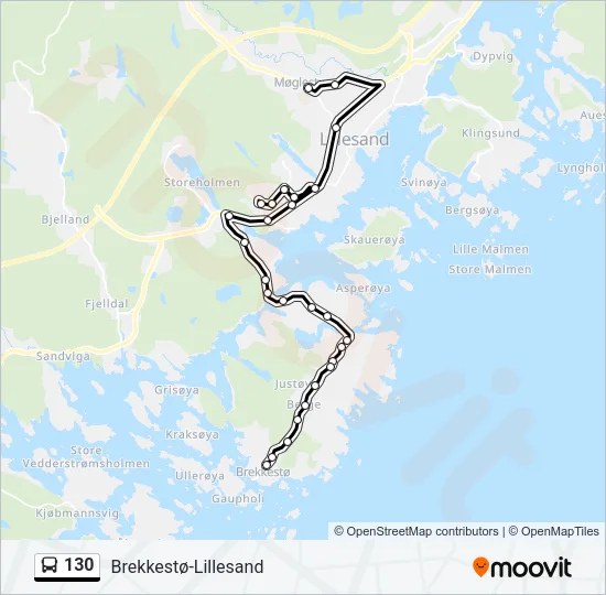 130 Bus Line Map