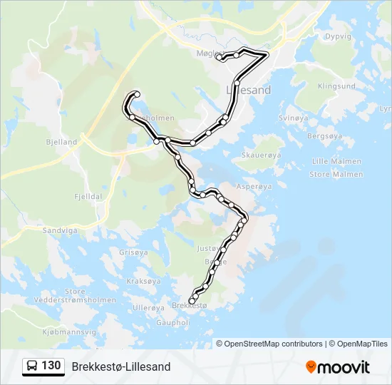 130 Bus Line Map
