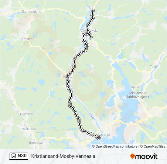 N30 Bus Line Map