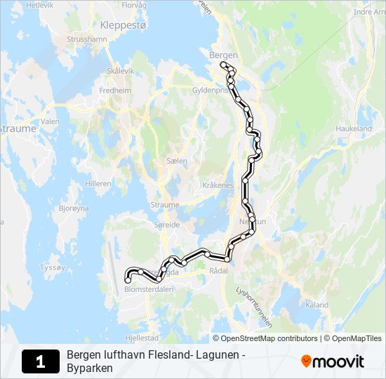 1 light rail Line Map