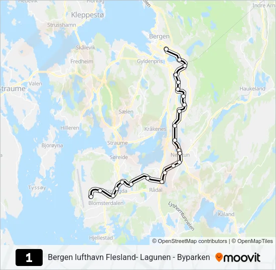 1 Light Rail Line Map