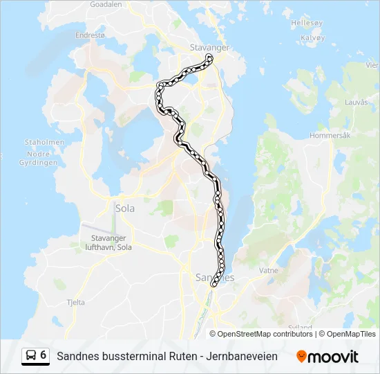 6 Bus Line Map