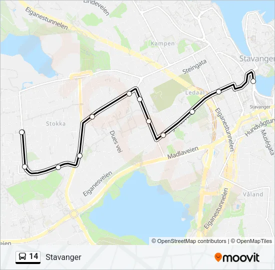 14 Bus Line Map