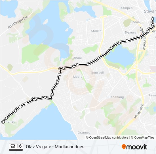 16 Bus Line Map