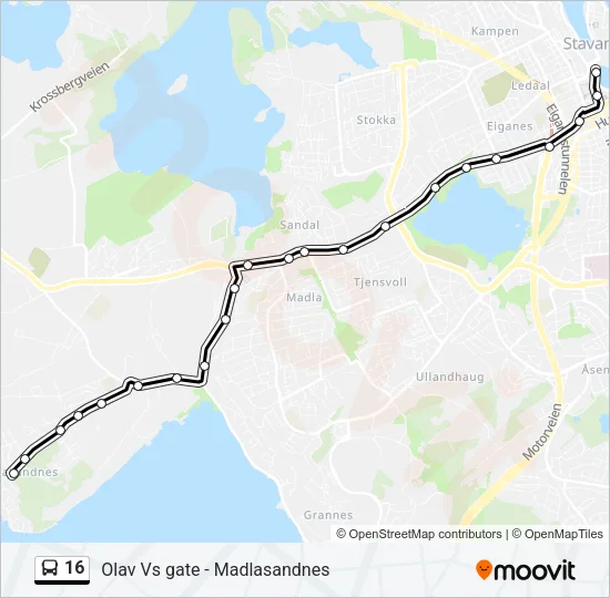 16 Bus Line Map