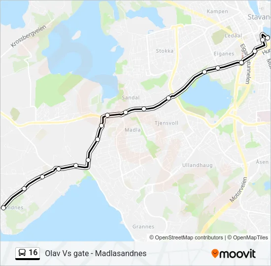 16 Bus Line Map