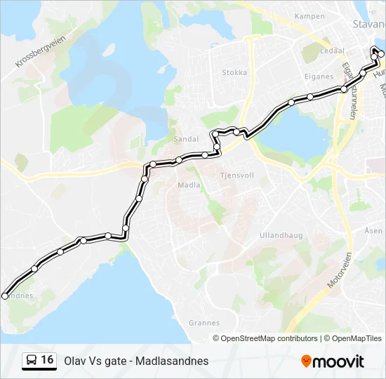 16 Bus Line Map