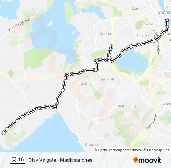 16 Bus Line Map