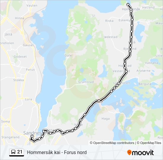 21 Bus Line Map