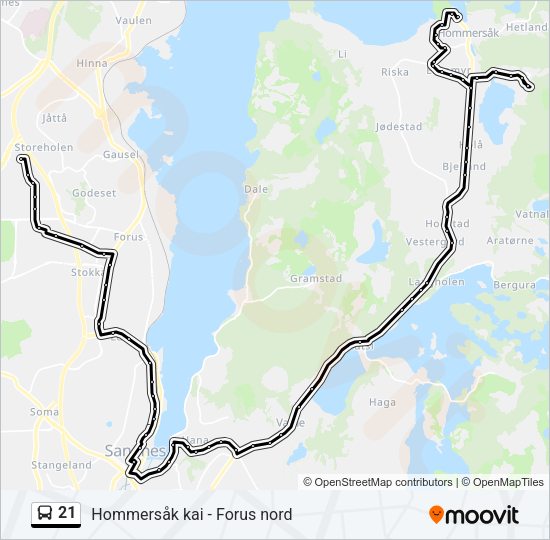 21 Bus Line Map