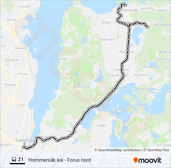 21 Bus Line Map