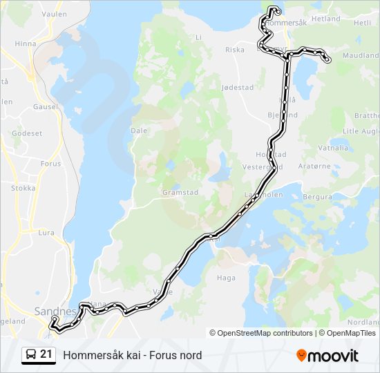 21 Bus Line Map