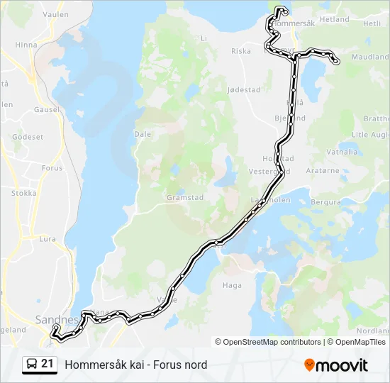 21 Bus Line Map