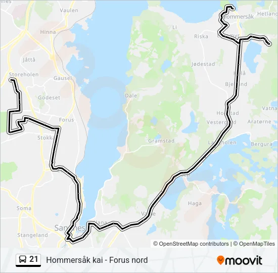 21 Bus Line Map