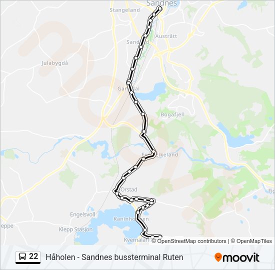 22 Bus Line Map
