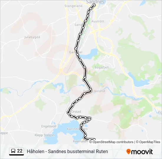 22 Bus Line Map