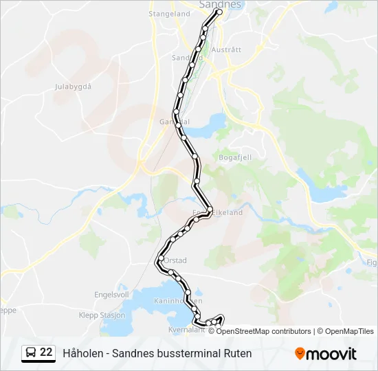 22 Bus Line Map
