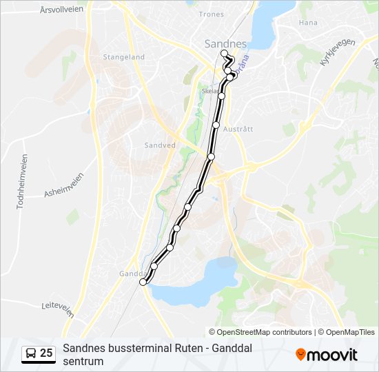 25 bus Line Map