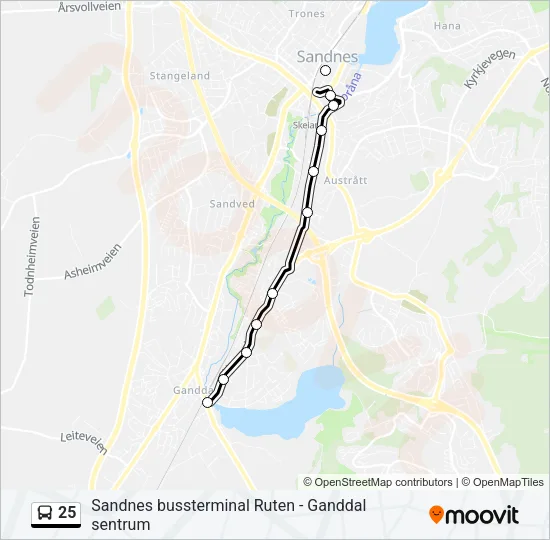 25 Bus Line Map